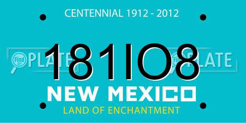 181IO8 New Mexico License Plate