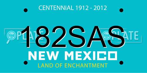182SAS New Mexico License Plate