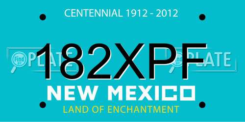182XPF New Mexico License Plate