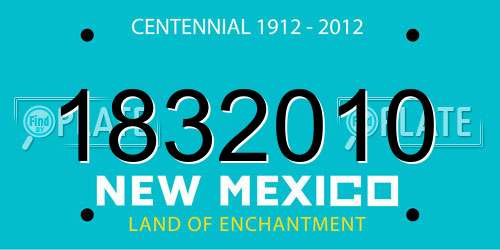 1832010 New Mexico License Plate