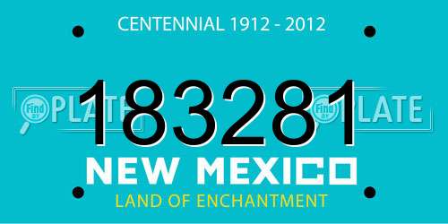 183281 New Mexico License Plate