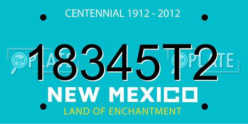 18345T2 New Mexico License Plate