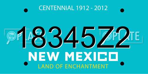 18345Z2 New Mexico License Plate