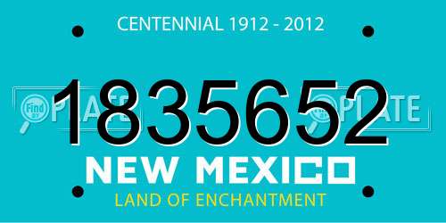 1835652 New Mexico License Plate