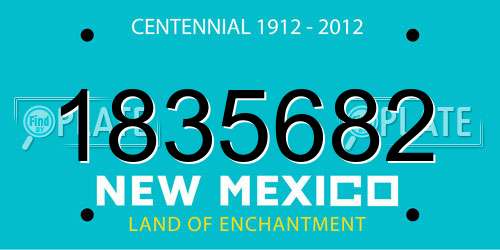 1835682 New Mexico License Plate