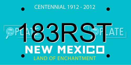183RST New Mexico License Plate