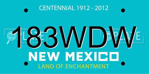 183WDW New Mexico License Plate
