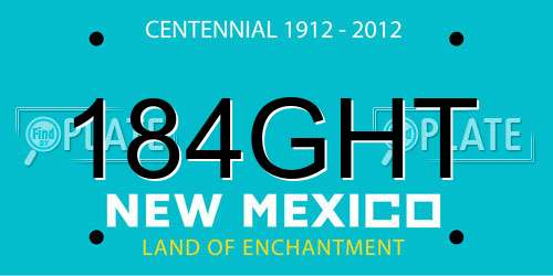 184GHT New Mexico License Plate