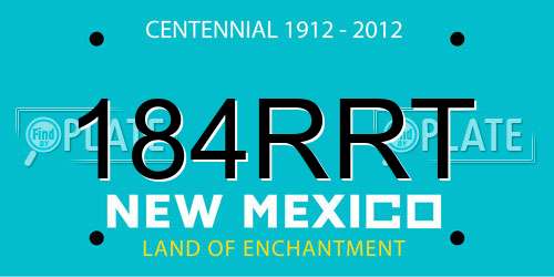 184RRT New Mexico License Plate