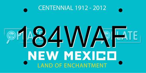 184WAF New Mexico License Plate