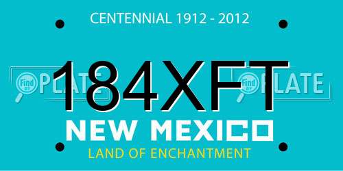 184XFT New Mexico License Plate