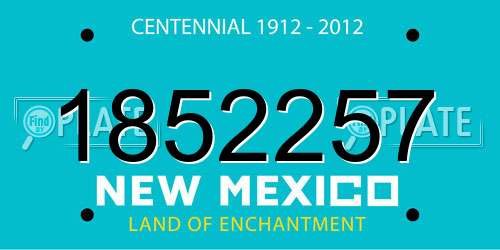 1852257 New Mexico License Plate