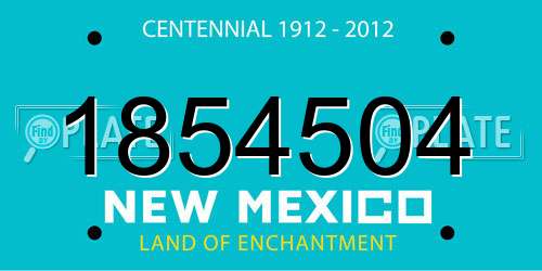 1854504 New Mexico License Plate