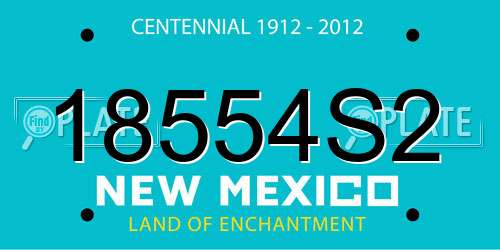 18554S2 New Mexico License Plate