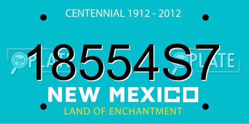 18554S7 New Mexico License Plate