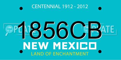 1856CB New Mexico License Plate