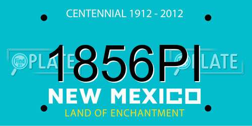 1856PI New Mexico License Plate