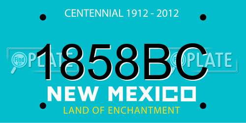 1858BC New Mexico License Plate