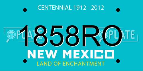 1858RO New Mexico License Plate