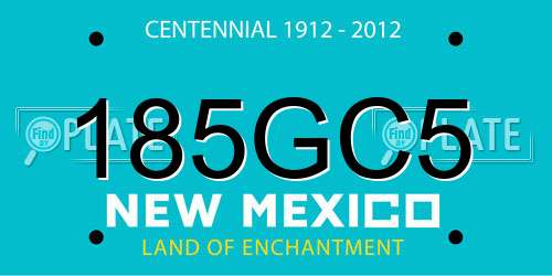185GC5 New Mexico License Plate