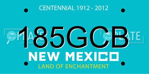 185GCB New Mexico License Plate