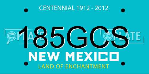 185GCS New Mexico License Plate