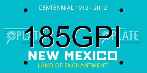 185GPI New Mexico License Plate