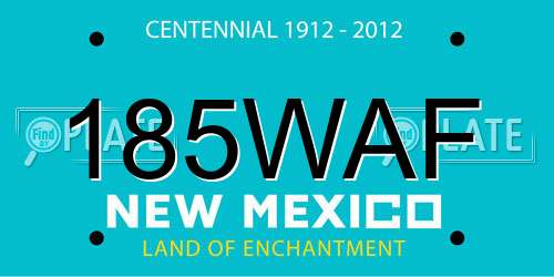 185WAF New Mexico License Plate