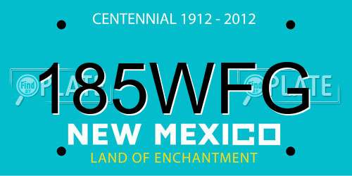 185WFG New Mexico License Plate
