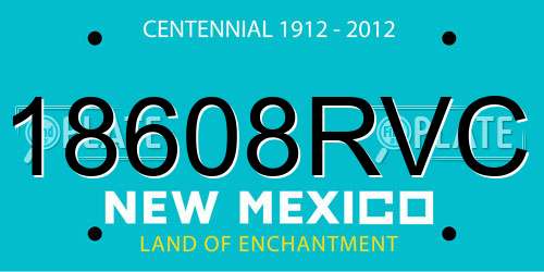 18608RVC New Mexico License Plate