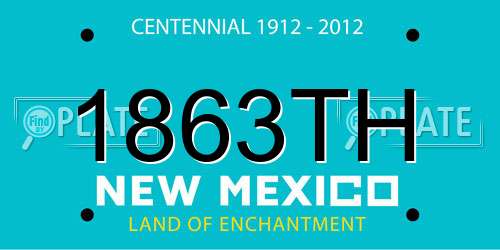 1863TH New Mexico License Plate