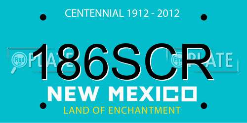 186SCR New Mexico License Plate