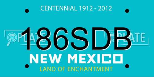 186SDB New Mexico License Plate