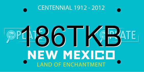 186TKB New Mexico License Plate