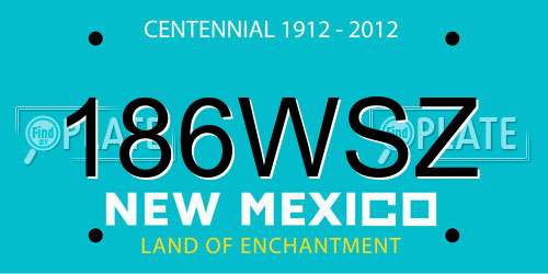 186WSZ New Mexico License Plate