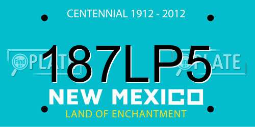 187LP5 New Mexico License Plate