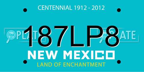 187LP8 New Mexico License Plate