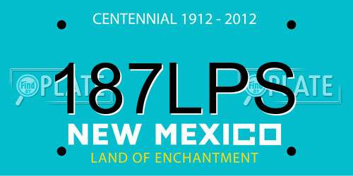 187LPS New Mexico License Plate