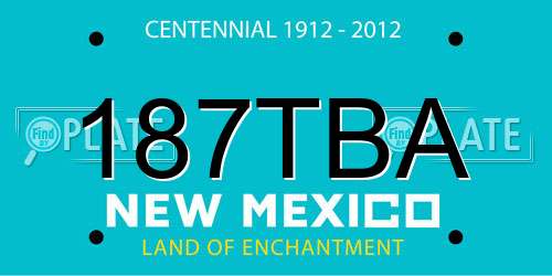 187TBA New Mexico License Plate