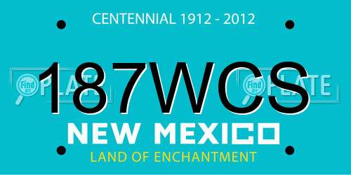 187WCS New Mexico License Plate