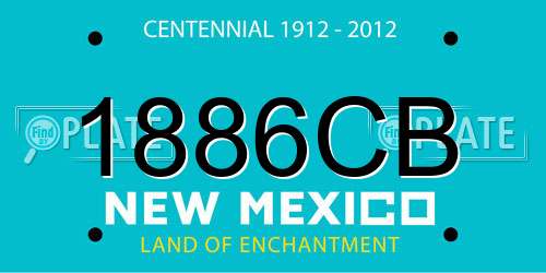 1886CB New Mexico License Plate