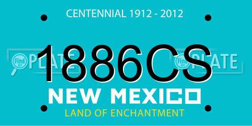 1886CS New Mexico License Plate