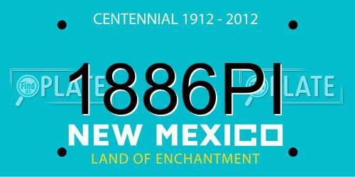 1886PI New Mexico License Plate