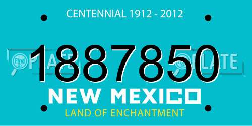 1887850 New Mexico License Plate