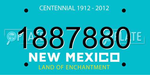 1887880 New Mexico License Plate