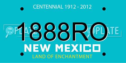 1888RO New Mexico License Plate