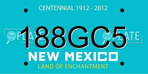 188GC5 New Mexico License Plate