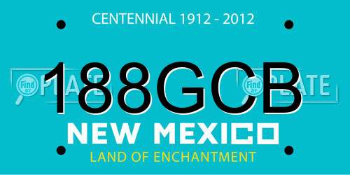 188GCB New Mexico License Plate