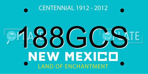 188GCS New Mexico License Plate