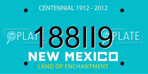 188II9 New Mexico License Plate